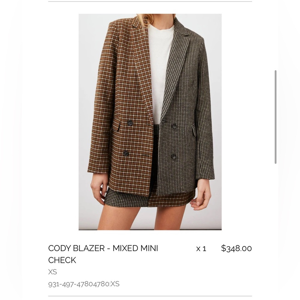 RAILS Cody Blazer Mixed Mini Check Size XS